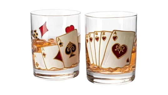 Playing Cards Drinking Glasses Set Of 2