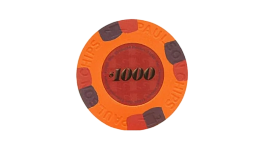 Orange Tophat and Cane Poker Chip