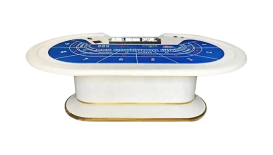 Baccarat Table With Screen - Feather White