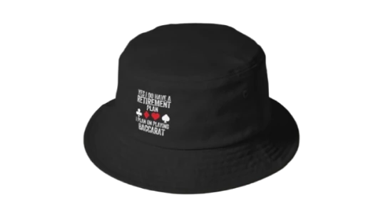Retirement Plan Baccarat Prin Bucket Hat - Black