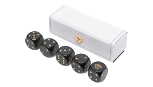 Medusa-Head Leather Dice Set
