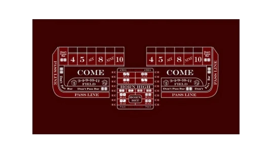 Professional Craps Layout - Red