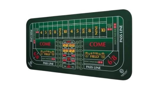 70"X35" Double Dealer Craps Table Top Mat - Green