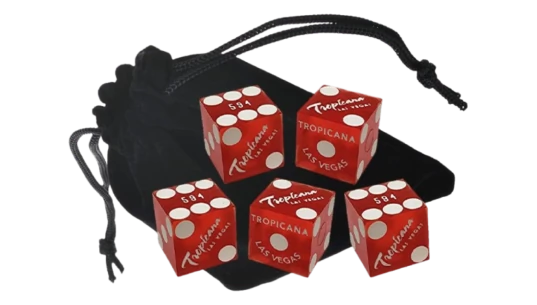Set of 5 Authentic Las Vegas Casino 19mm Craps Dice