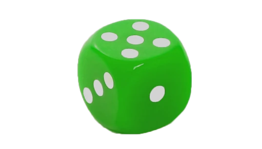 Dice Cube 12mm - Green/White