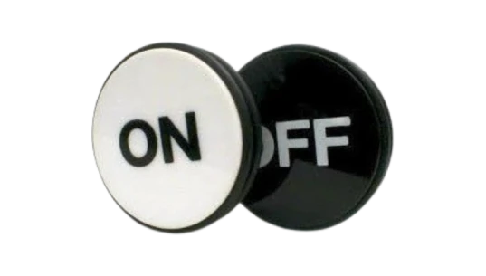 On Off Dice Puck Engraved 3 Inch - Black/White