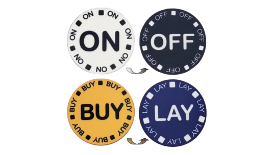 Craps 2-Sided On/Off and Buy/Lay Ceramic 1.5" Buttons