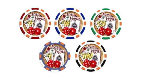 Royal Flush Dice Clay Poker Chip - 5 Pcs