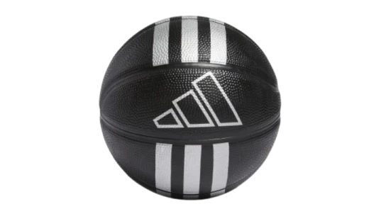 3-Stripes Rubber Mini Basketball - Black/Silver