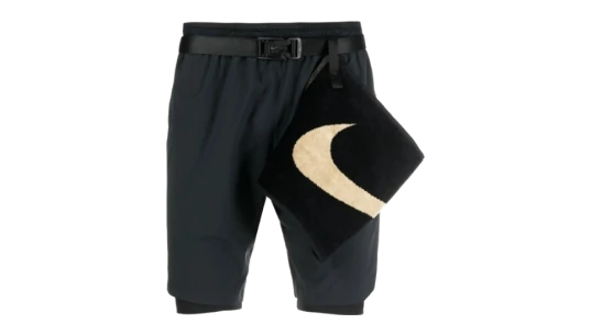Solid Color Belt Straight Shorts MMW - Black