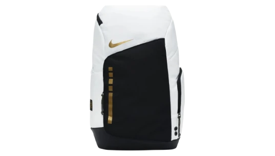 Hoops Elite Backpack - White/Black/Metallic Gold