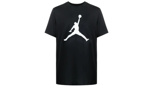 Jordan Logo Print Cotton T-Shirt - Black/White