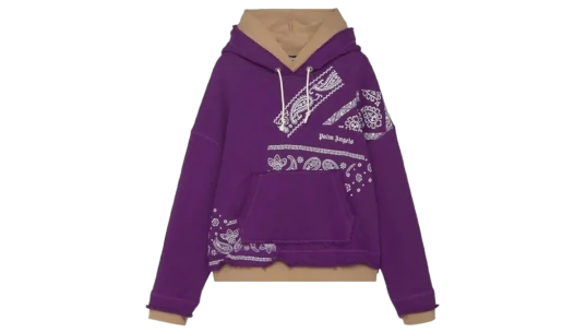 Bandana Print Hoodie - Light Grey
