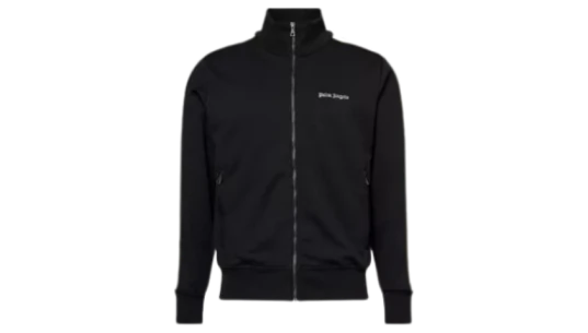 Striped High Neck Regular Fit Woven Jacket - Black