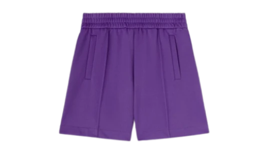 Back Curved Logo Track Shorts - Purple/Off White