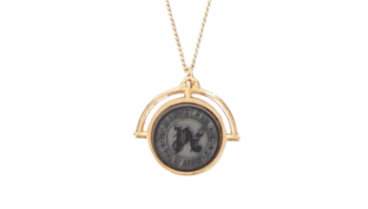PA Stone Emblem Necklace - Gold/Black