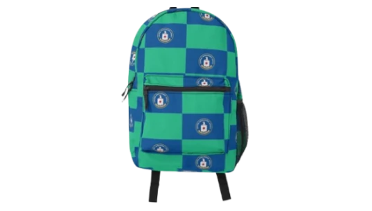 CIA Flag Checker Print Backpack - Green/Blue