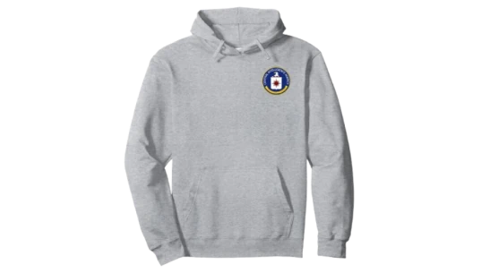 CIA USA Logo Print Hoodie - Grey
