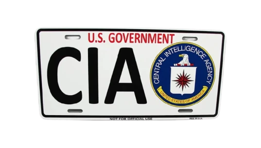 CIA Metal Car Novelty License Plate