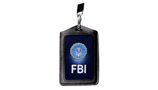 FBI ID Leather Card Holder With Lanyard
