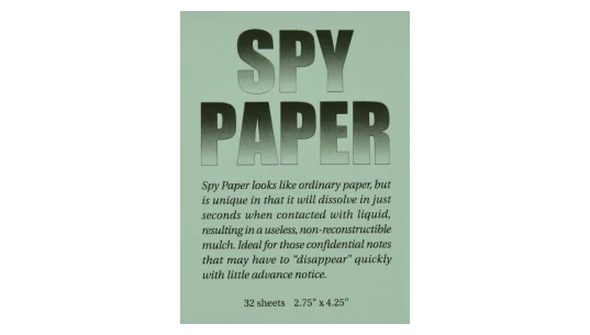 Disappearing Spy Paper Notepad
