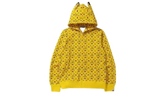 Full Zip Hoodie Pikachu Monogram - Yellow