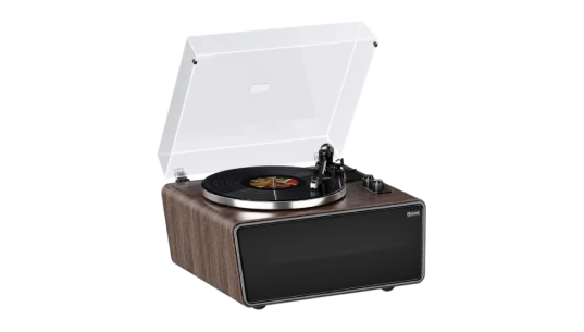 Vinyl Record Player With Speakers - Walnut Wood