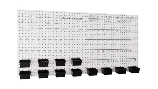 Metal Pegboard Wall Organizer Large - Silver