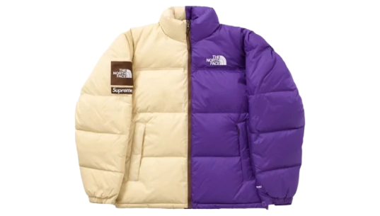 Split Nuptse Jacket - White/Purple