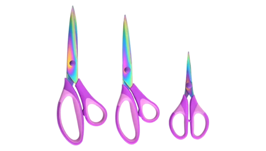 Craft Scissors Set Of 3 - Purple/Iridiscent