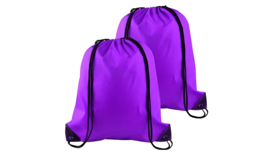 Drawstring Backpack - Purple/Black