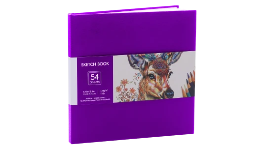 Hardcover Square Small Sketch Book - Purple