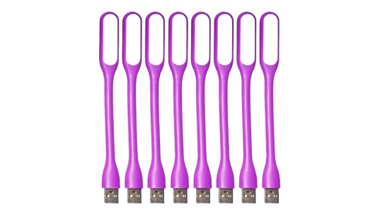 Flexible Mini USB LED Lamp Set Of 8 - Purple