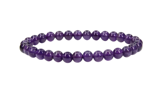 Semi Precious Gemstone 6mm Bracelet - Purple