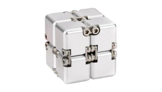 Aluminum Alloy Metal Infinity Fidget Cube - Silver