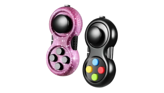 2 Pcs Fidget Pad Game Controller - Black/Pink
