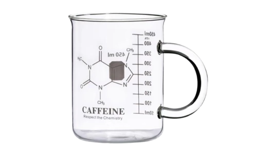 Caffeine Beaker Molecule Mug - Clear/White