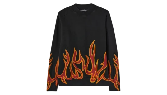 Garment Dye Graffiti Flames Sweatshirt - Black/Red