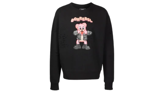 Punk Bear Crewneck Sweatshirt - Black