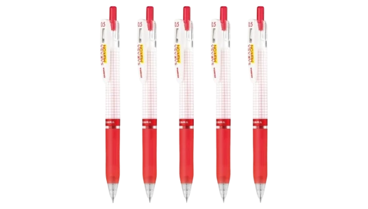Gel Ballpoint Pen 0.5mm Set of 5 - Red