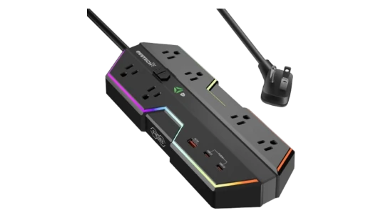 Surge Protector RGB Power Strip - Black