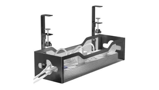 Under Desk Cable Management Tray - Black
