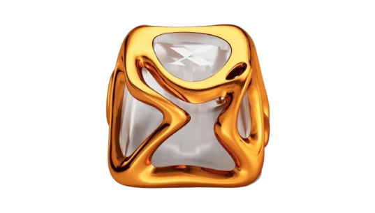 Metal Liquid Transparent KeyCap - Gold/Clear