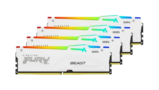FURY Beast RGB 64GB (4x16GB) DDR5  6000MT/s CL40 - White
