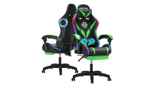 Gaming Chair with Bluetooth Speakers and RGB LED Lights