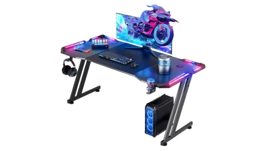 Gaming Desk with LED RGB Lights 47 Inch