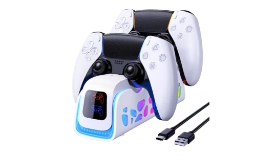 PS5 Controller RGB Charger - White