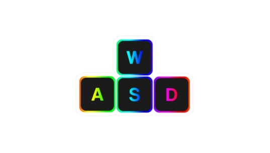 WASD Keyboard Buttons RGB Sticker