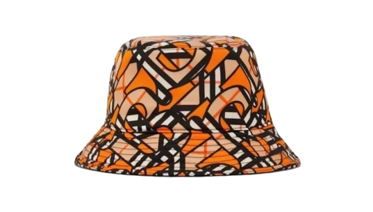 Monogram Print Bucket Hat - Orange