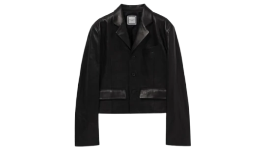 Cropped Leather Jacket - Black